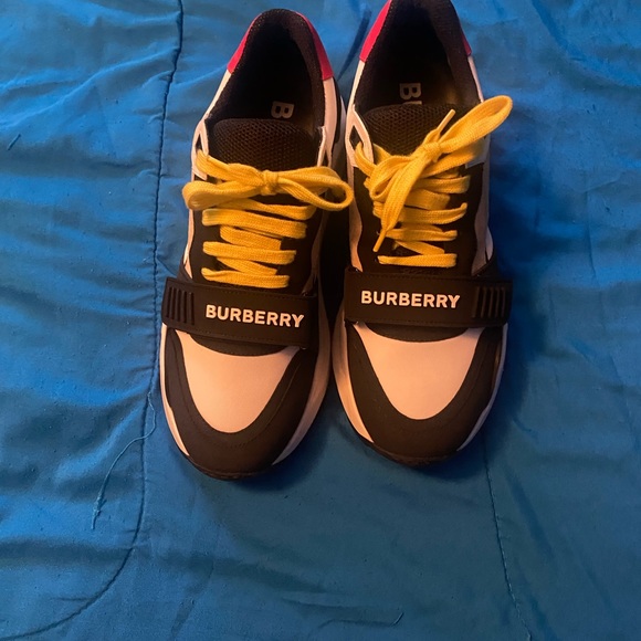 Burberry Nylon, Suede and Vintage Check Sneakers - Picture 3 of 7